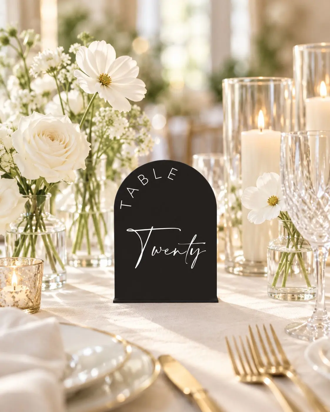 Black Acrylic Arch Table Numbers (1-10) — photo 1