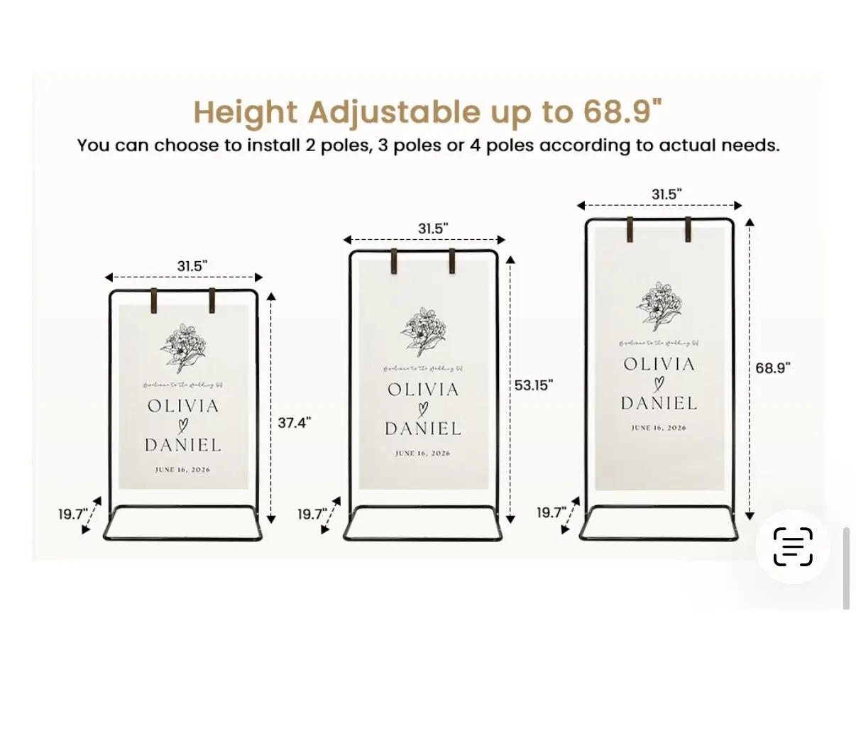 Black Hanging Sign Stand thumbnail 2