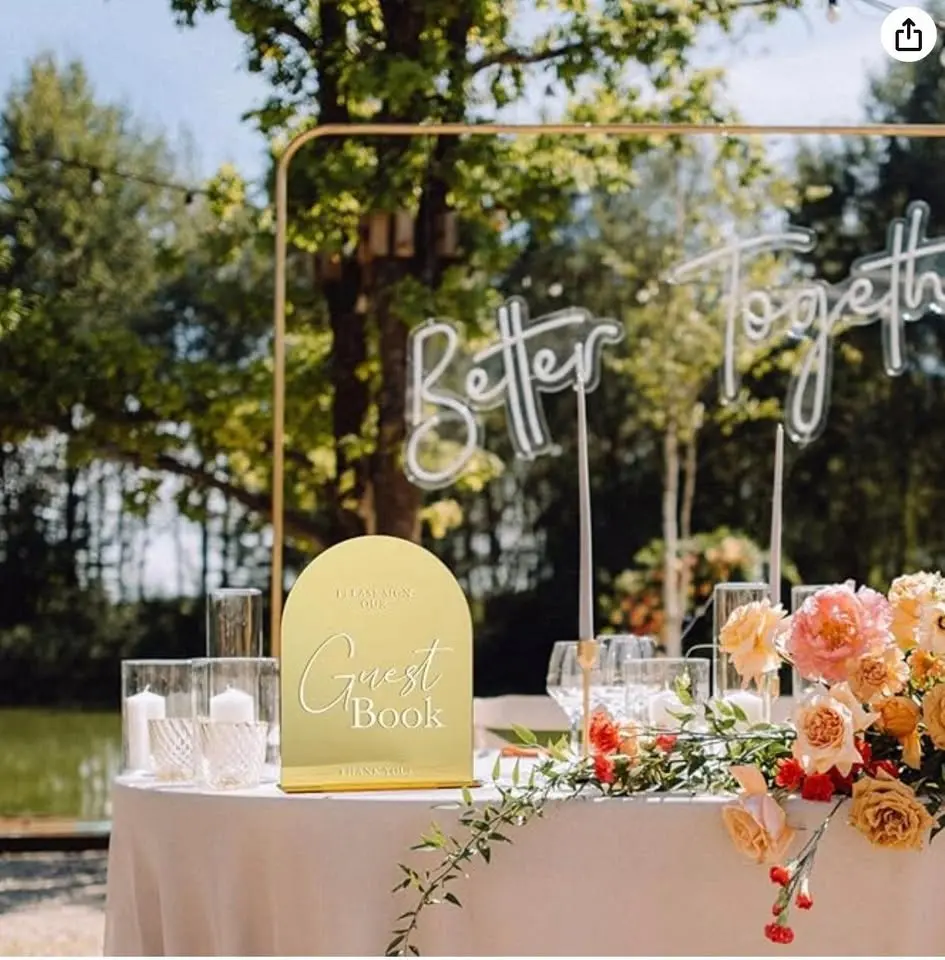 Gold Arched Acrylic Guestbook Sign thumbnail 3