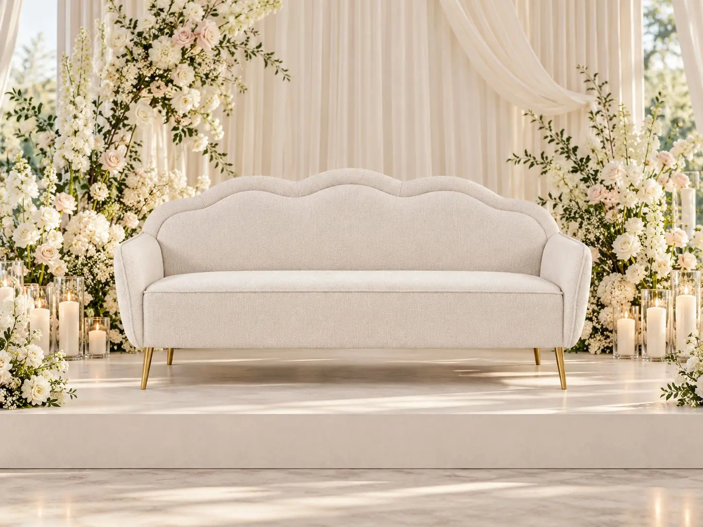 Ivory Cloud Loveseat thumbnail 2